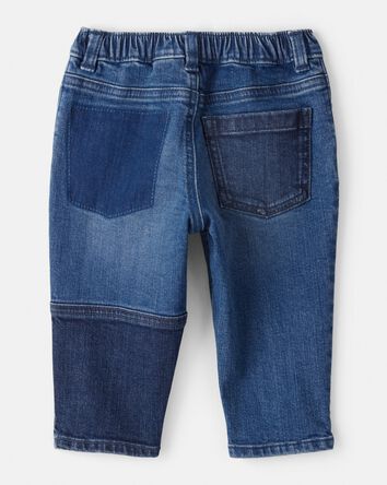 Baby Boy Dark Wash Patchwork Jeans - Blue, 
