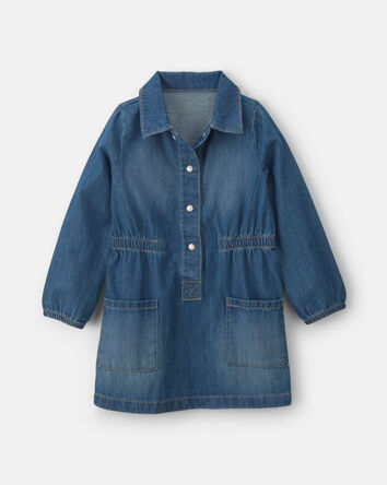 Toddler Girl Denim Long-Sleeve Dress - Medium Wash, 