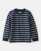 Toddler Boy Striped Long-Sleeve T-Shirt - Navy/Green, image 1 of 3 slides