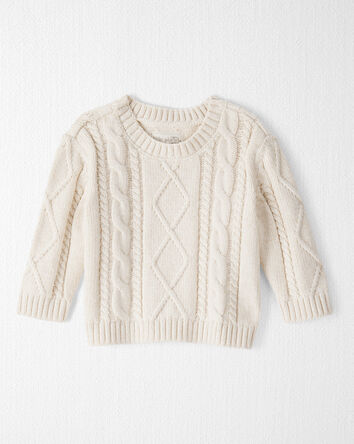 Baby Organic Cotton Cable Knit Sweater, 