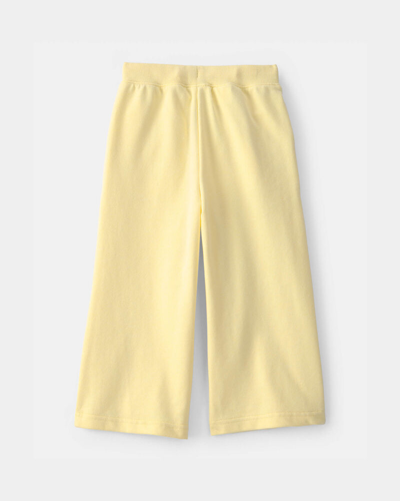 Toddler Girl French Terry Wide-Leg Pants - Yellow, image 2 of 4 slides