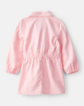 Tout-petit fille - Robe à manches longues en coton brodée – Rose, 