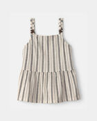 Girls Striped Tank Top - Black/Ivory, image 1 of 3 slides