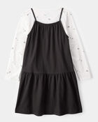 Kid 2-Piece Bow Print Tee & Tank Dress Set, image 2 of 7 slides