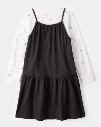 Kid 2-Piece Bow Print Tee & Tank Dress Set, 