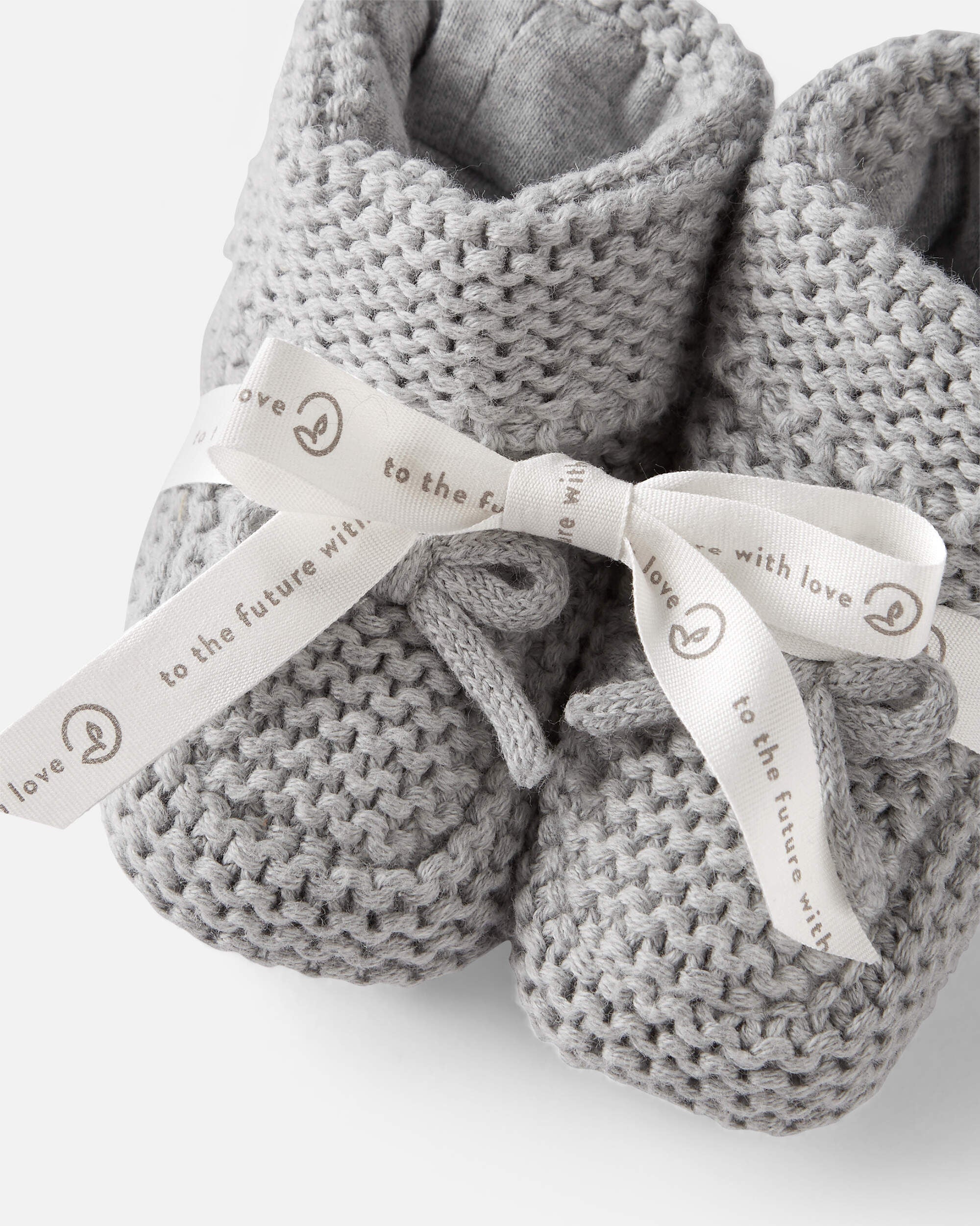 Grey Organic Cotton Crochet Booties in Gray Carter s Oshkosh Canada