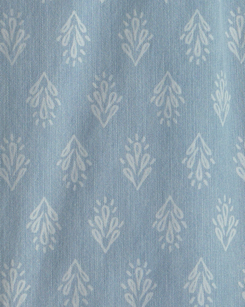 Filles - Pantalon &agrave; enfiler floral en chambray - D&eacute;lav&eacute; clair, image 3 sur 3 diapositives