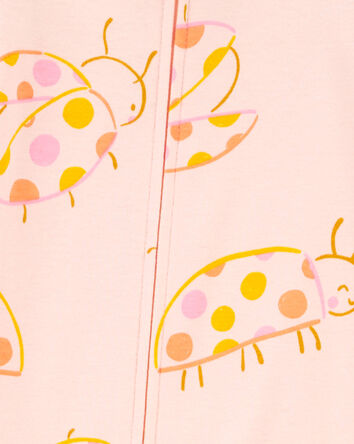 1-Piece Ladybug 100% Snug Fit Cotton Footie Pyjamas, 