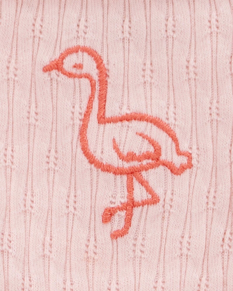 Toddler Flamingo Ribbed Tank Top, image 3 of 4 slides