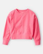 Girls Active Pullover Sweatshirt - Coral, image 1 of 3 slides