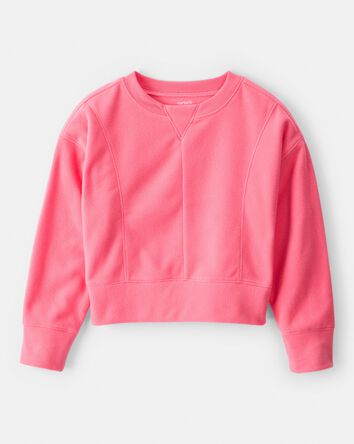 Girls Active Pullover Sweatshirt - Coral, 