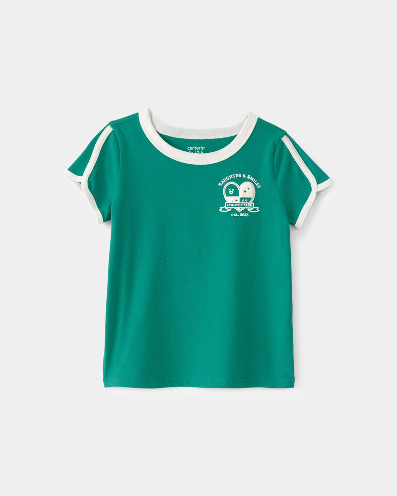 Toddler Girl 'Laughter & Smiles' Top - Green, image 1 of 4 slides