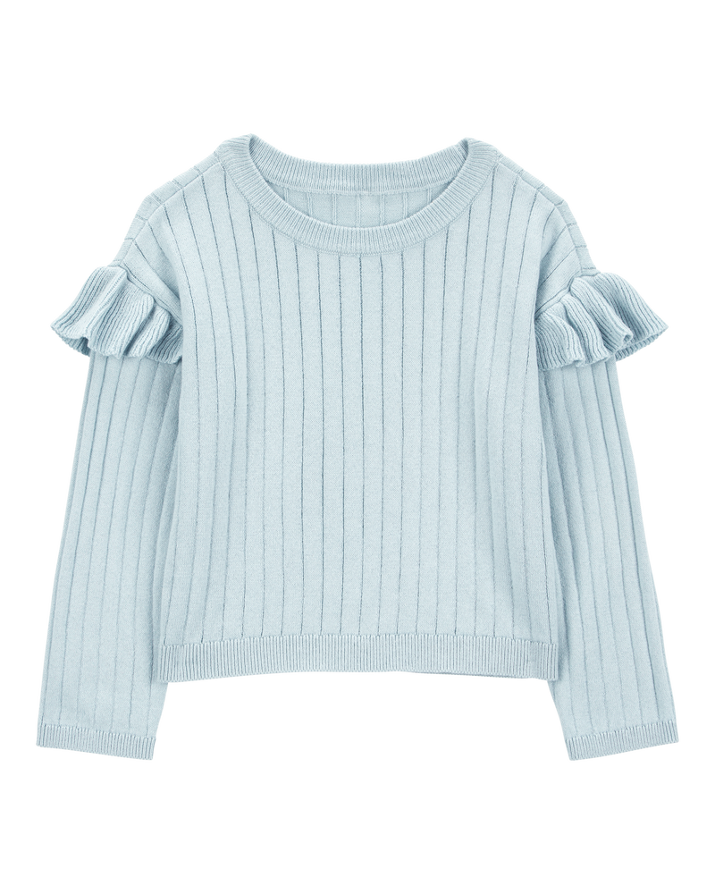 Toddler Girls Toddler Ribbed Long Sleeve Sweater Blue 2T Carter s
