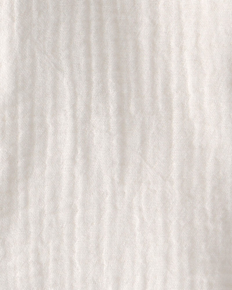 Baby Boy 2-Piece Organic Cotton Gauze Short Set in Cream, image 4 of 7 slides