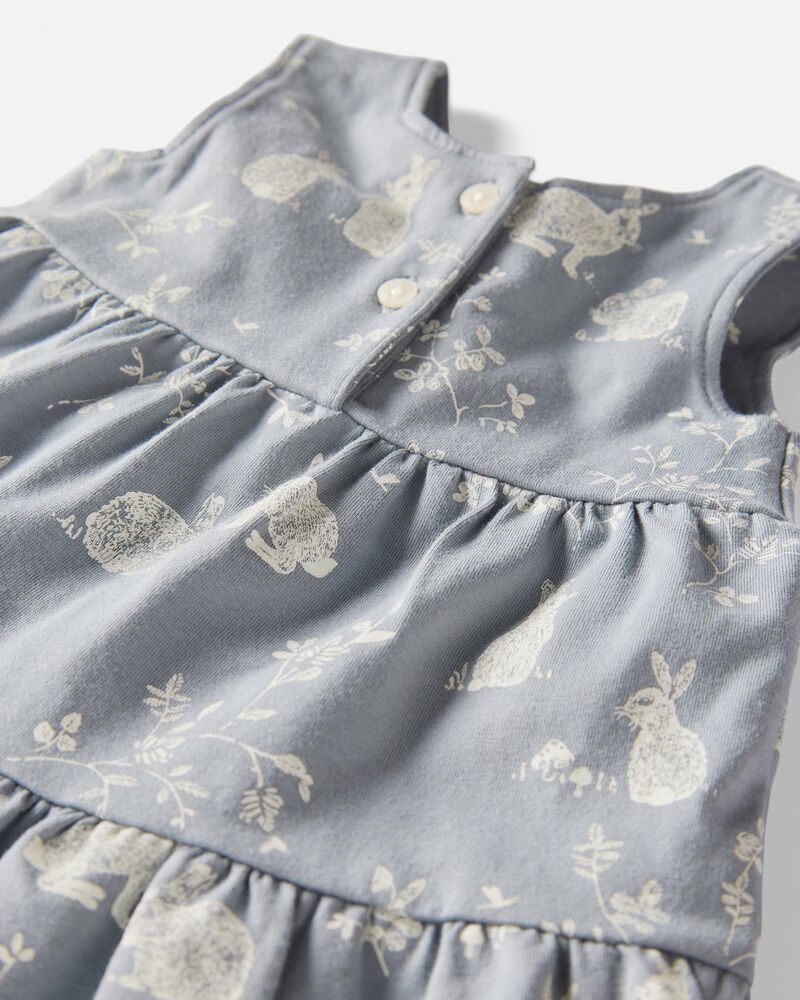 Bébé Robe en coton biologique à motif de lapin, image 4 sur 6 diapositives