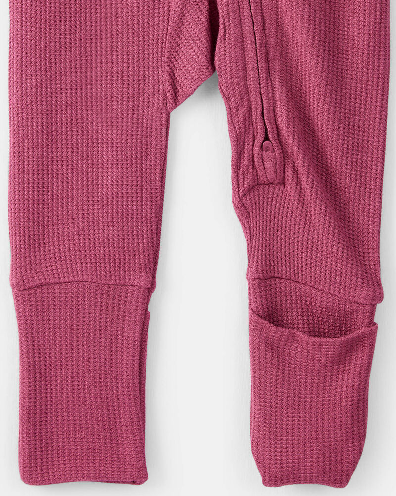 Baby Girl PurelySoft Long-Sleeve Sleeper- Pink, image 3 of 8 slides