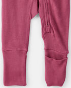 Baby Girl PurelySoft Long-Sleeve Sleeper- Pink, image 3 of 8 slides