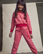 Girls 'New York' French Terry Joggers - Pink/Red, image 5 of 6 slides