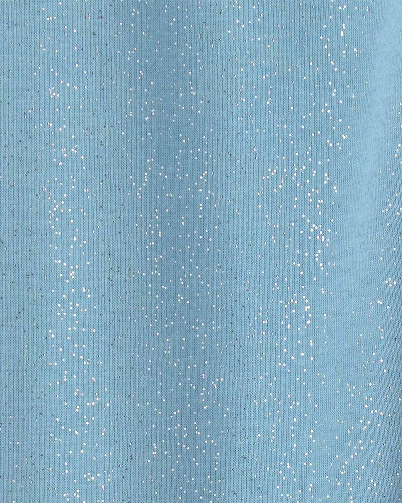 Filles - Legging extensible en molleton &agrave; brillant &ndash; Bleu, image 4 sur 4 diapositives