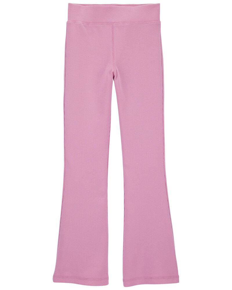 Pink High-Rise Ribbed Yoga Pants: The Flare Remix | carters.com