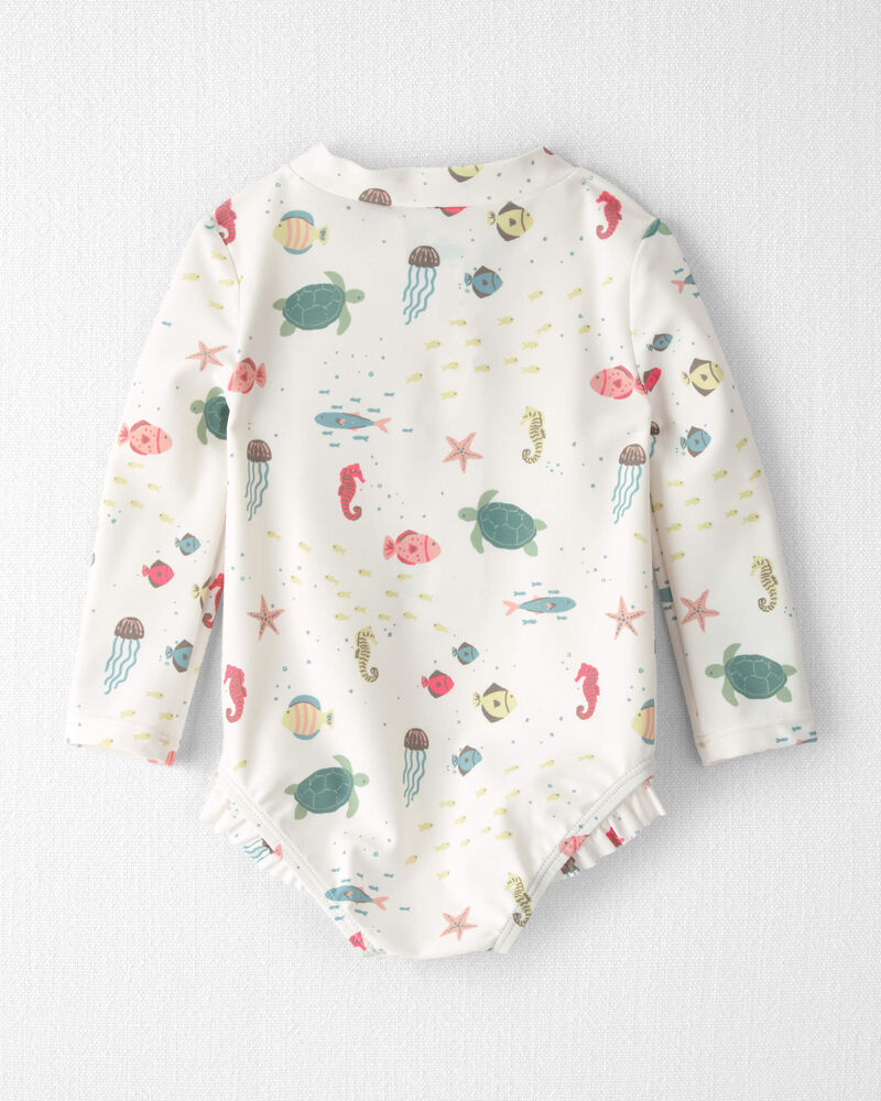 Baby Girl Recycled Rashguard Swimsuit in Under the Sea, image 2 of 4 slides