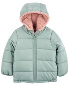 Kid Fleece Lined Puffer Jacket, image 1 of 3 slides