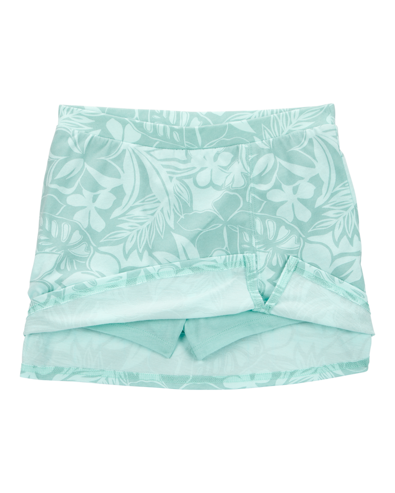 Kid Floral Golf Skort - Blue, image 2 of 4 slides