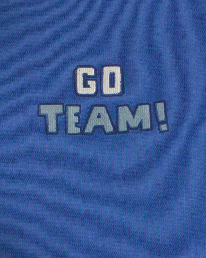 B&eacute;b&eacute; gar&ccedil;on - Ensemble 3 pi&egrave;ces &agrave; superposer en molleton &agrave; th&egrave;me football &laquo;Go Team&raquo; &ndash; Gris/Bleu, image 3 sur 4 diapositives