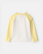Toddler Boy Lemon Long-Sleeve Rashguard - Yellow/White, image 2 of 4 slides