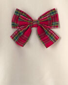 Baby Girl 2-Piece Bow Plaid Fleece Long-Sleeve Top & Skort Set - Cream/Red, image 4 of 6 slides