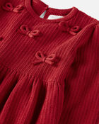Toddler Girl Organic Cotton Sweater Knit Dress, image 3 of 4 slides