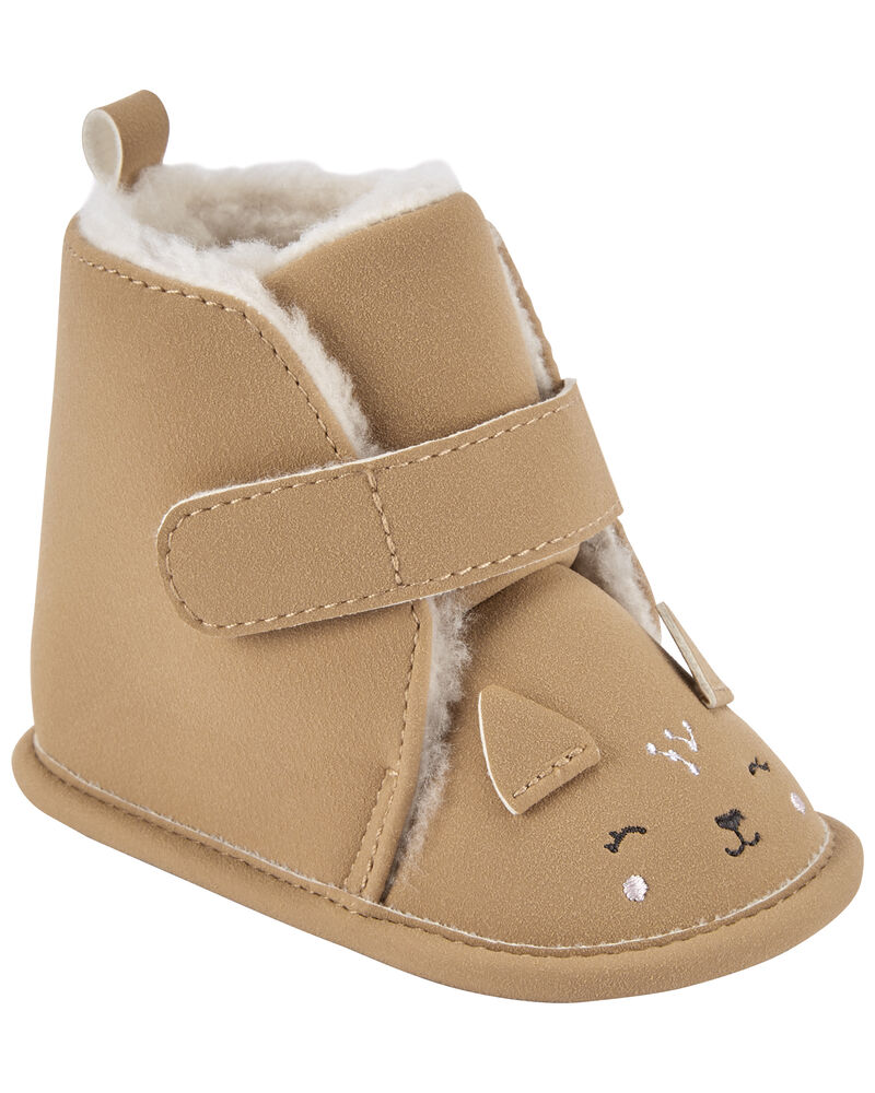 Faux Fur Animal Bootie Baby Shoes, image 1 of 7 slides