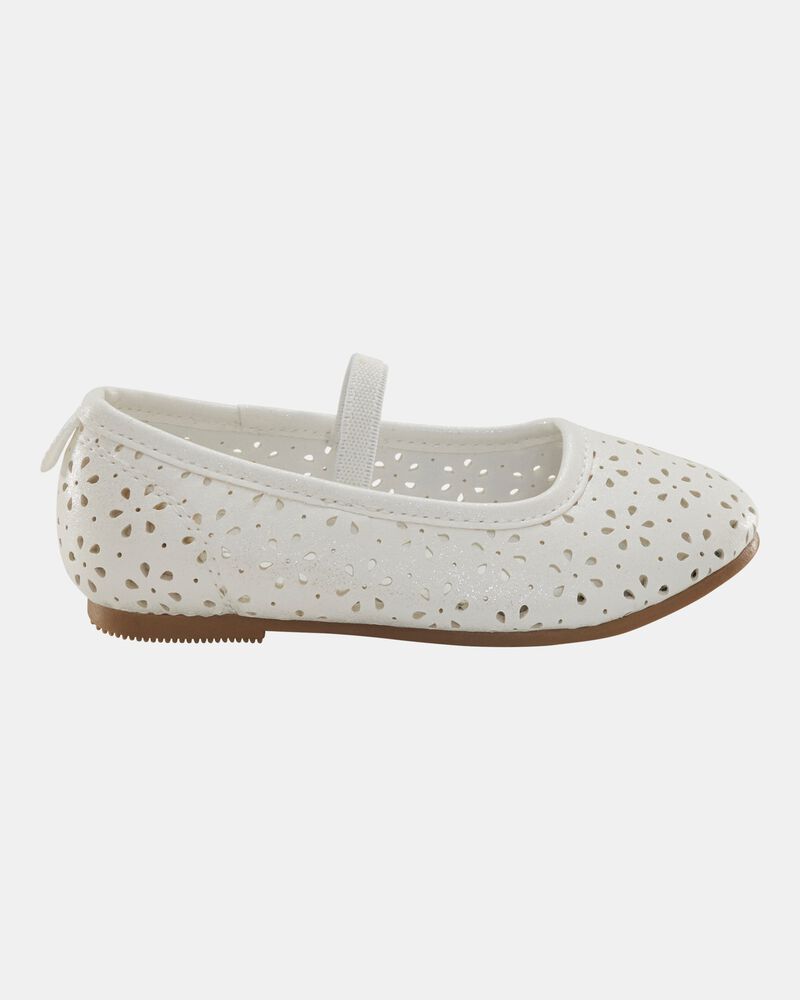 Toddler Floral Ballet Flats - White, image 2 of 8 slides