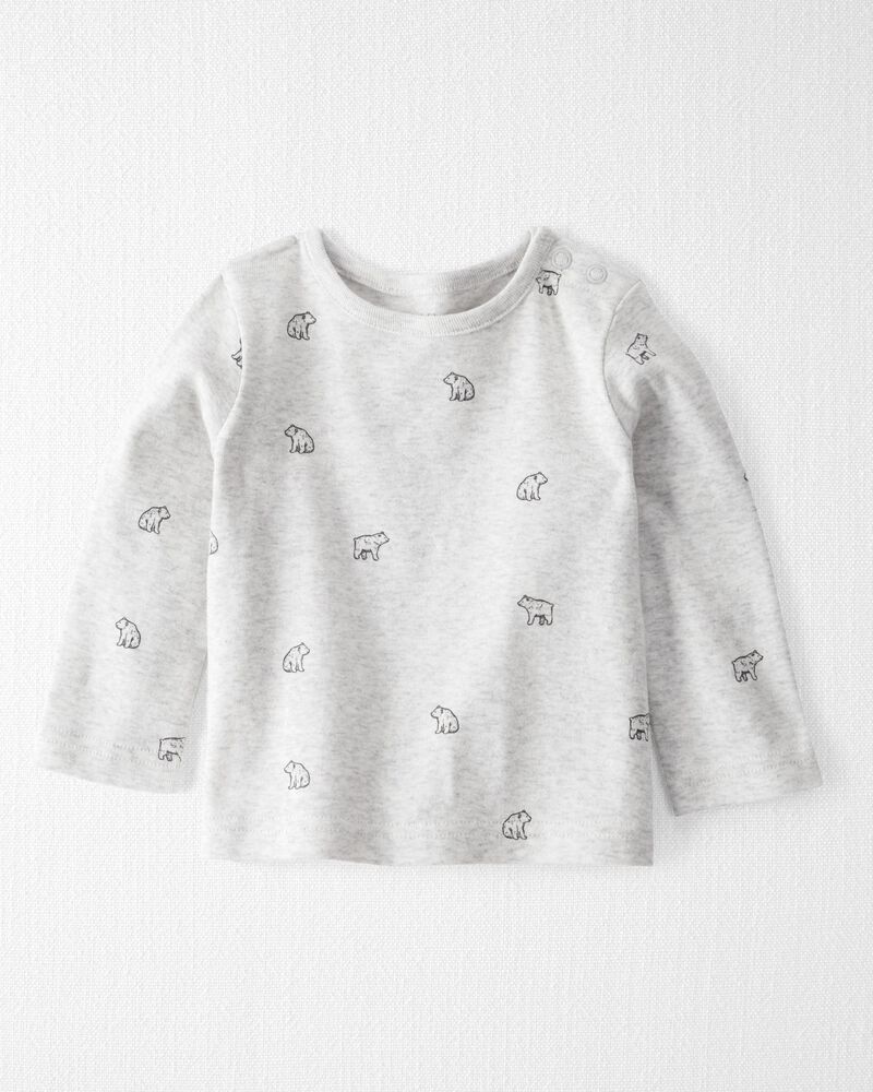 Baby 2-Piece Organic Cotton Overall Set in Bear Print, image 3 of 8 slides