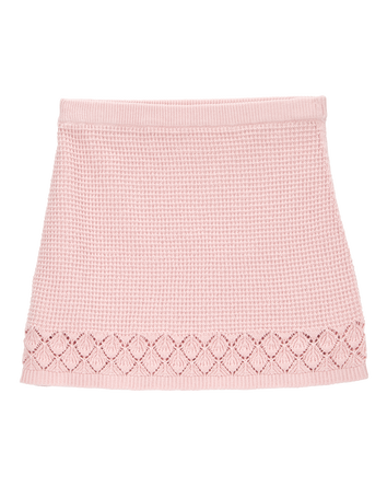 Enfant Jupe en tricot à crochet pointelle - Rose, 