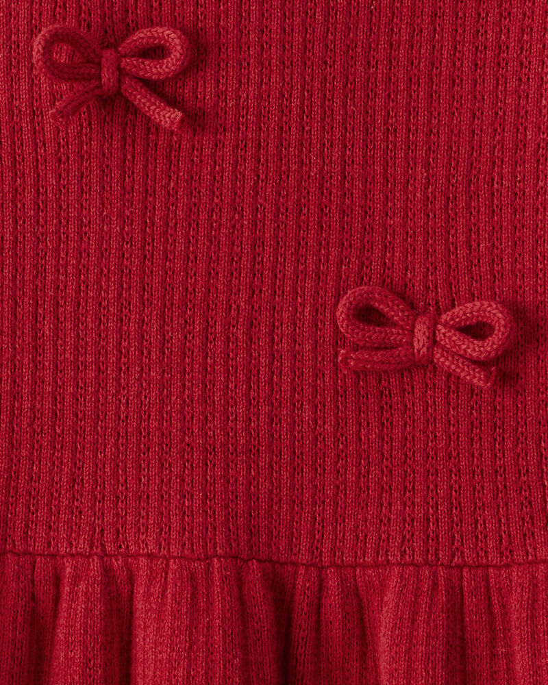 Girls Organic Cotton Sweater Knit Dress, image 4 of 5 slides