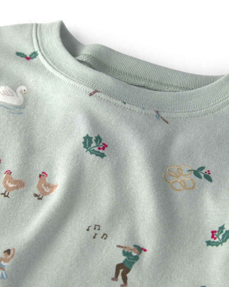 Tout-petit - Pyjama 2 pi&egrave;ces en coton biologique au motif des 12 jours de No&euml;l, image 2 sur 3 diapositives