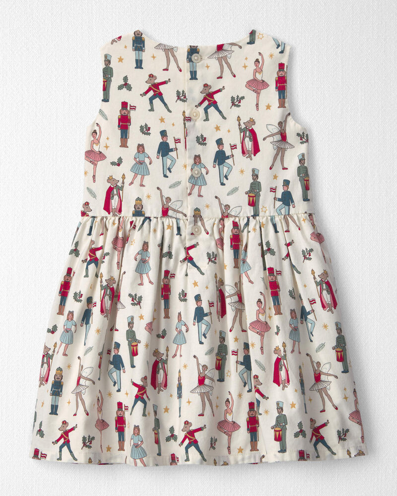 Toute-petit fille - Ensemble 2 pi&egrave;ces robe et cardigan de coton biologique &agrave; motif casse-noisette, image 3 sur 6 diapositives