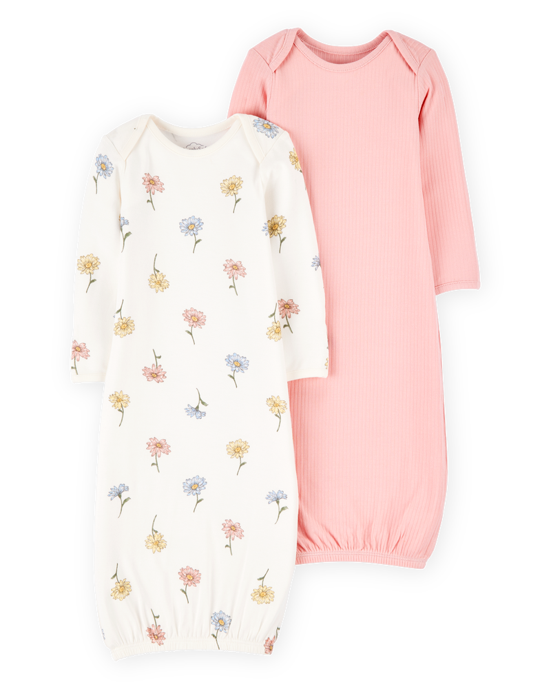 Bébé fille - Emballage de 2 robes de nuit PurelySoft - Rose, image 1 sur 7 diapositives