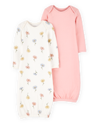 Bébé fille - Emballage de 2 robes de nuit PurelySoft - Rose, image 1 sur 7 diapositives