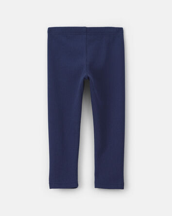 Toddler Girl Fleece Pull-On Stretch Leggings - Navy Blue, 