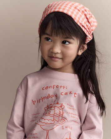 Tout-petit fille - Foulard bandana en guingan - Orange, 