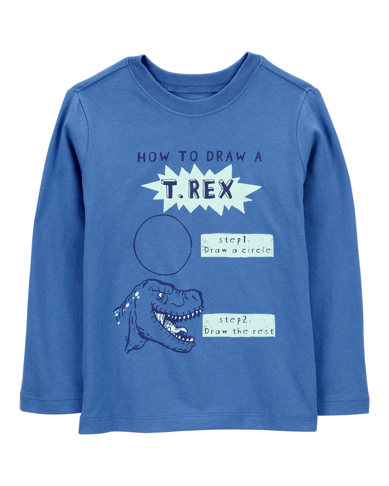 Toddler How To Draw A T-Rex Graphic Tee, image 1 of 3 slides