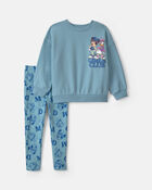 Toddler Girl 2-Piece Disney&copy; Minnie & Daisy Fleece Long-Sleeve Top & Pant Set - Blue, image 1 of 5 slides