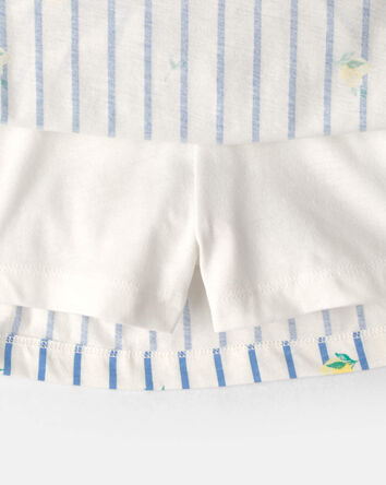 Toddler Girl Lemon Striped Skort - Blue/Ivory, 
