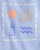 B&eacute;b&eacute; - Ensemble 2 pi&egrave;ces short et haut &agrave; motif phare - Bleu/Ivoire , image 3 sur 3 diapositives