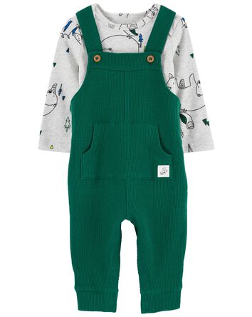 2-Piece Long-Sleeve Bodysuit & Thermal Coverall Set, 