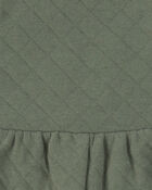 B&eacute;b&eacute; fille - Ensemble 2 pi&egrave;ces salopette piqu&eacute;e &ndash; Vert olive, image 4 sur 5 diapositives