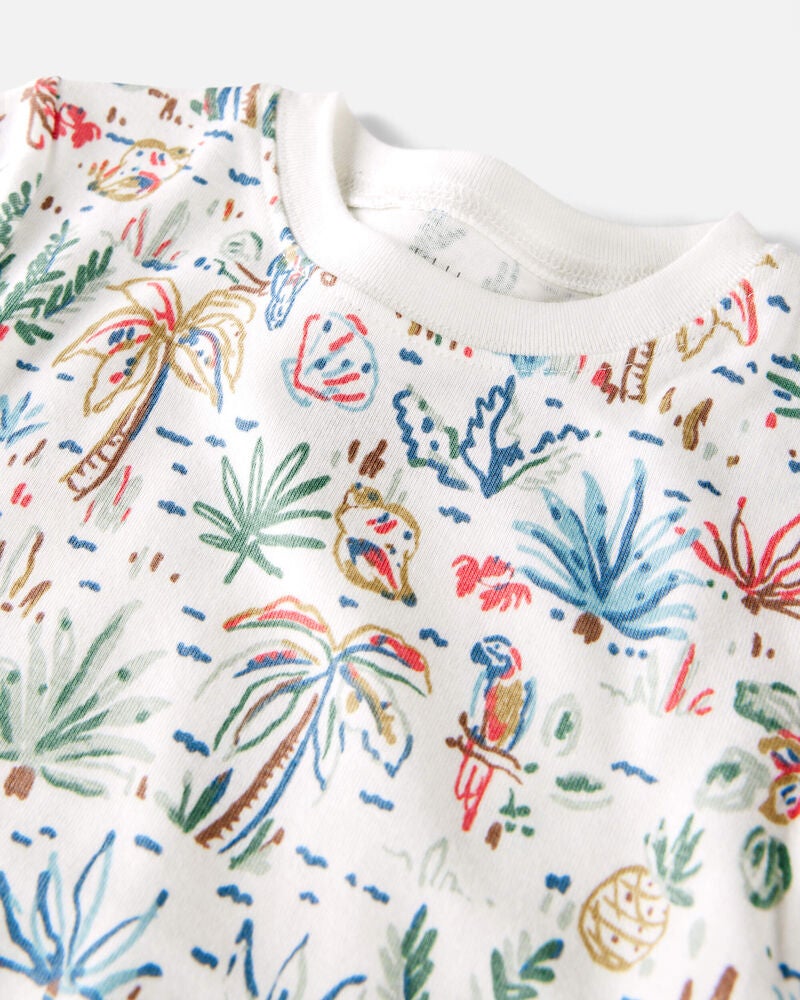 Toddler Organic Cotton Pyjamas in Tropical Print, image 2 of 3 slides