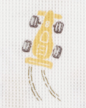 Tout-petit garçon - Pyjama 2 pièces décontracté en tricot gaufré à voitures de course - Gris, 